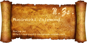 Musinszki Zsigmond névjegykártya